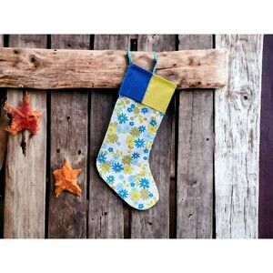 Upcycled Floral Christmas Stocking